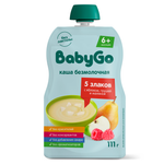 Каша безмолочная BabyGo 5 злаков с фруктами 111г с 6 месяцев