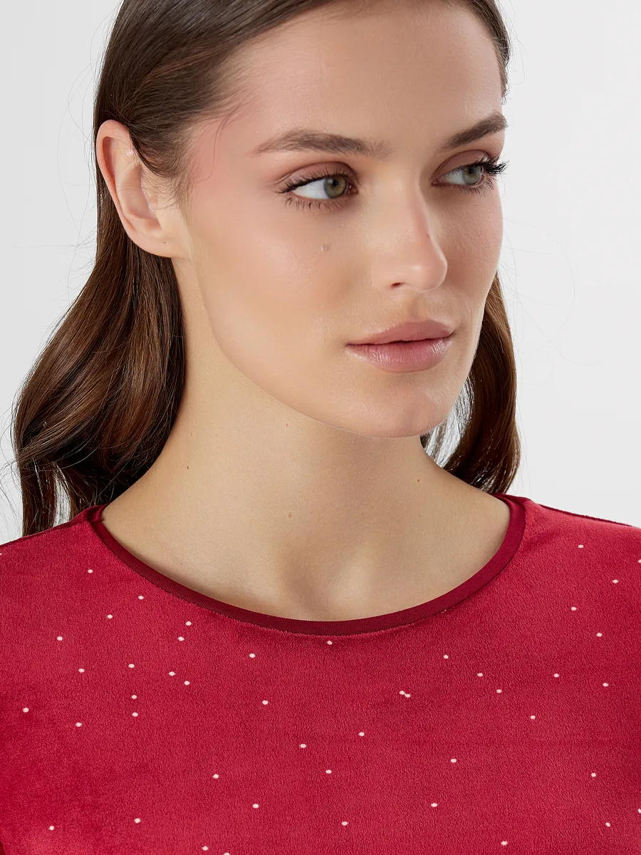 Пижама Mark Formelle (Марк Формэль) 592561/белый горошек на т.красном - фото 5