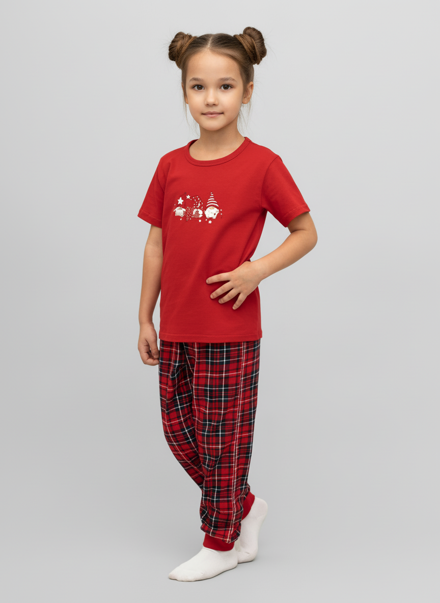 Пижама Утенок 827п красный клетка гномы - фото 36