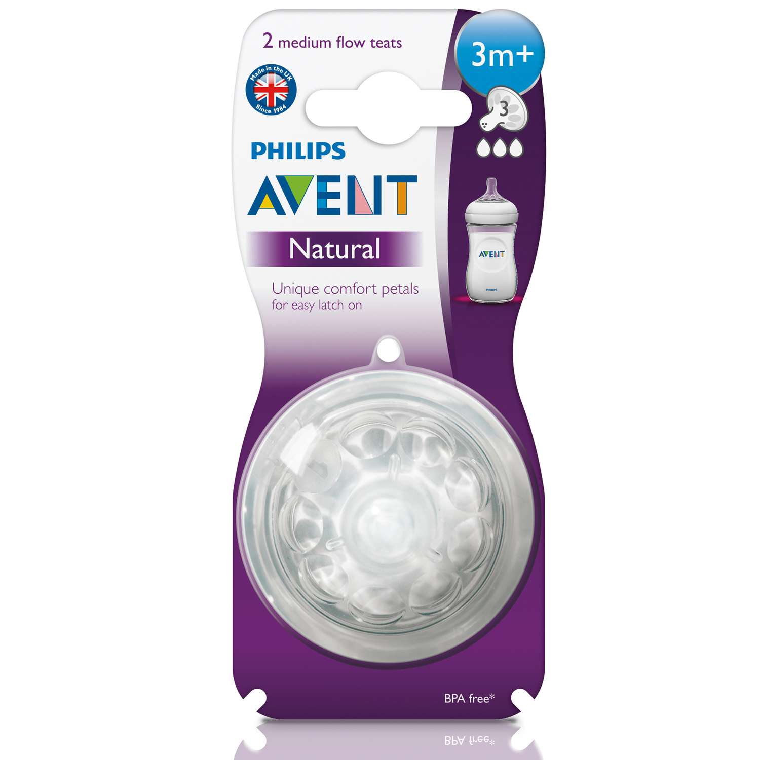 Соска Philips Avent Natural силикон (средний поток) 2 шт. - фото 2