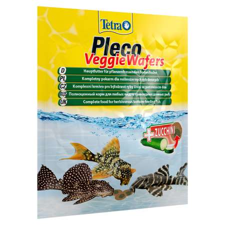 Корм для рыб Tetra Pleco Veggie Wafers донных корм-пластинки с добавлением цуккини 15г