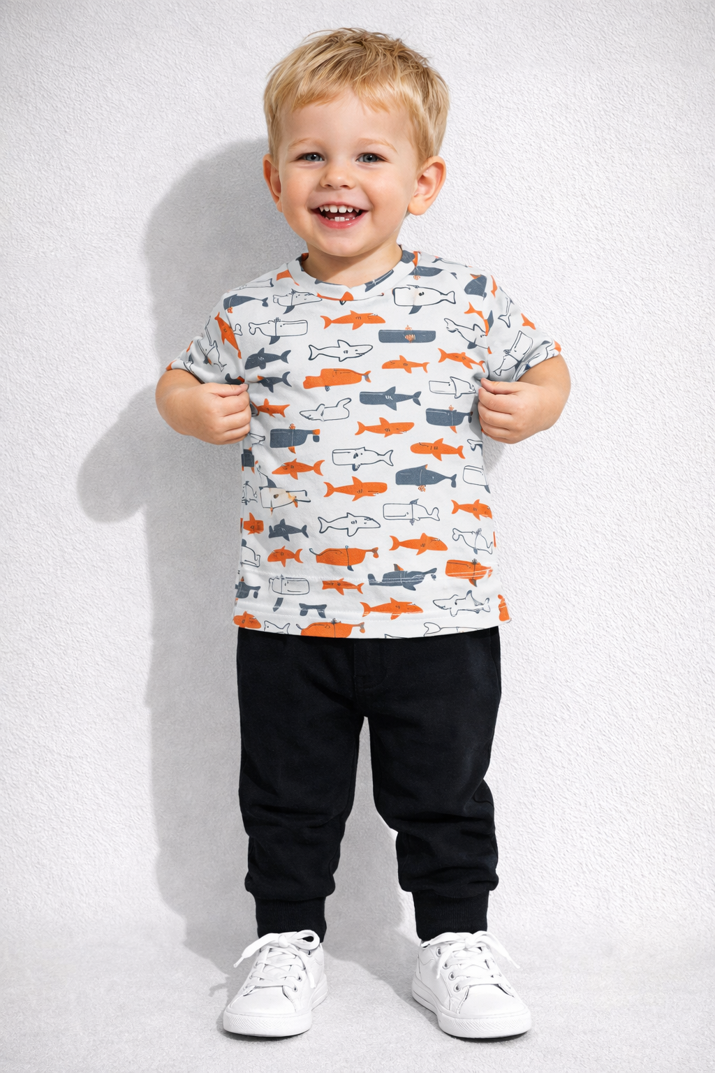 Футболка 3 шт WONDERBABY ФутболкаМишкиТигрыАкулы - фото 3