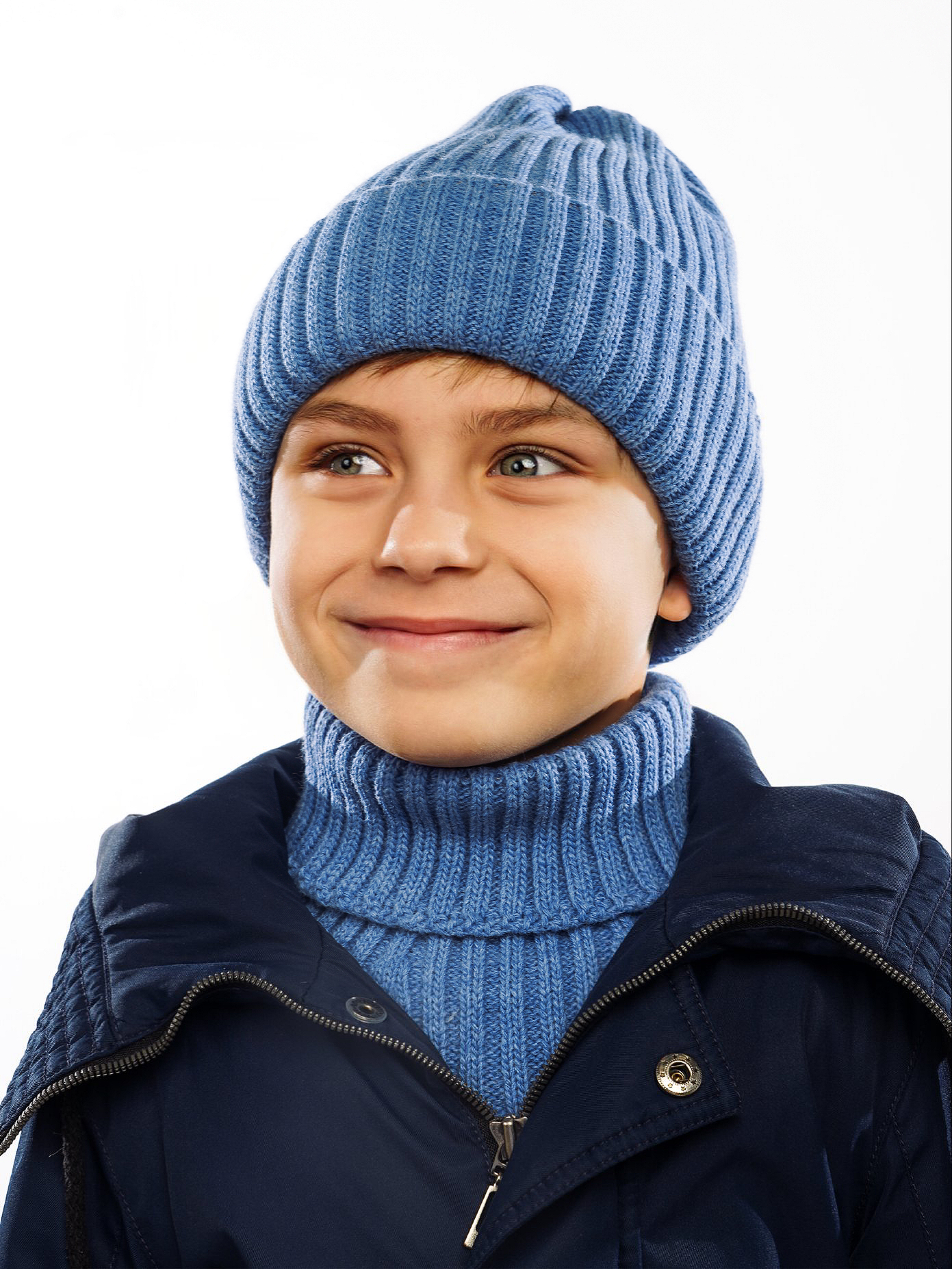 Шапка и снуд ПриКиндер U-W_233979 Цвет: Джинс - фото 7