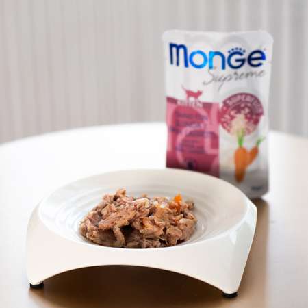 Корм для котят Monge 80г Supreme kitten тунец с киноа и мини-морковью пауч
