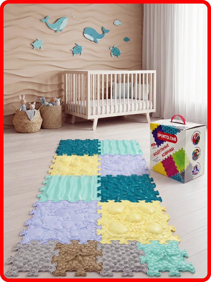 Коврик SPORTO.ONE трансформер Море эмоций, 12 шт - фото 5