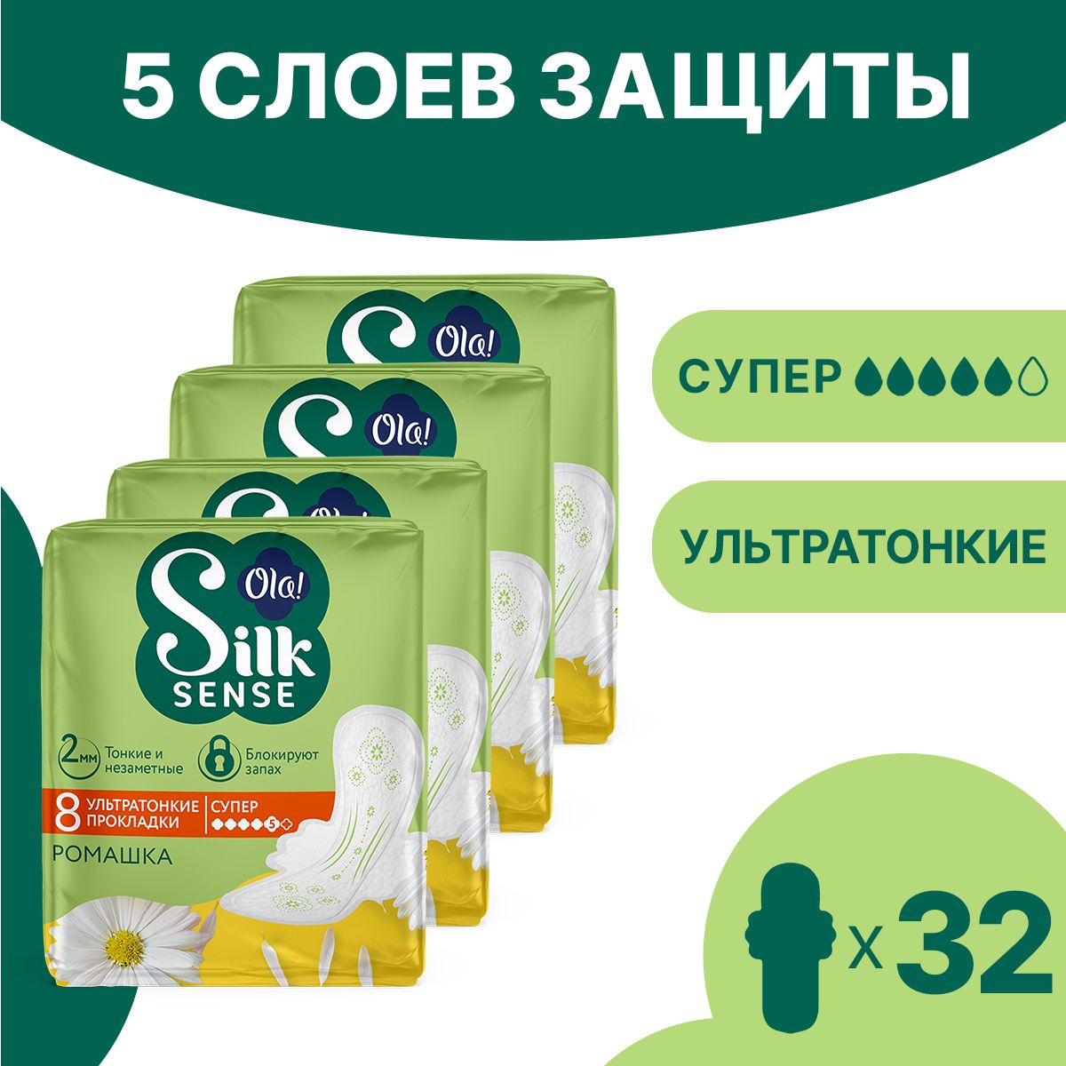 Ультратонкие прокладки Ola! аромат Ромашка - фото 1