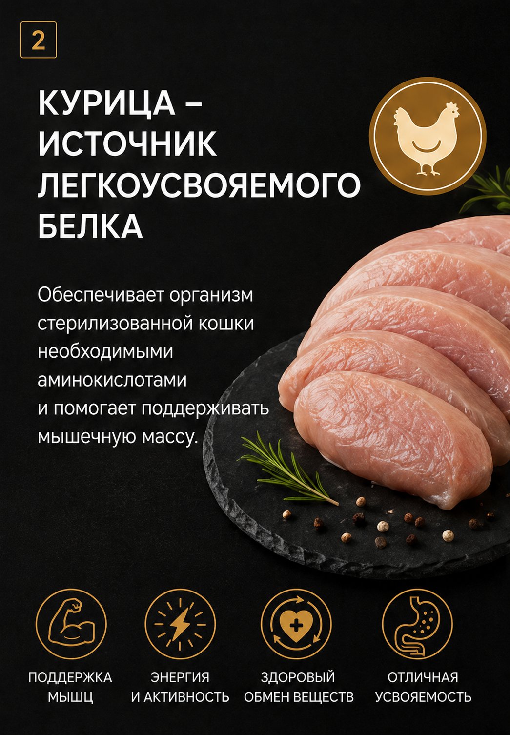 Корм для кошек RoxFox сухой полнорационный для стерилизованных кошек с курицей 1,5 кг - фото 2