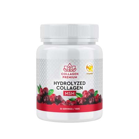 Коллаген пептидный в порошке COLLAGEN PREMIUM с MSM витамином С и соком вишни