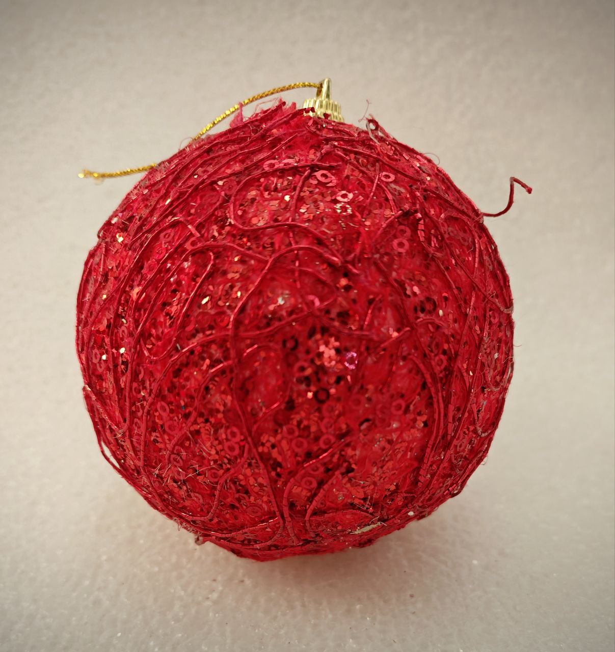 Украшение ёлочное Магия праздника Шар кристалл красный - фото 1