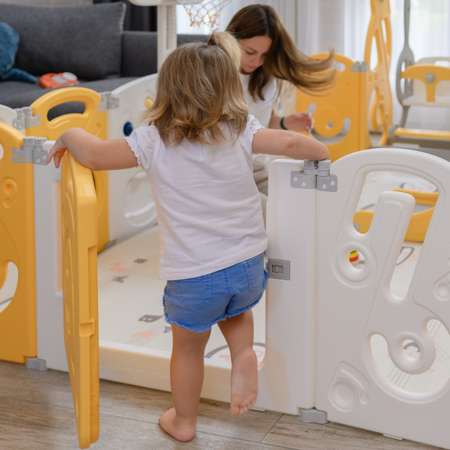 Большой детский игровой манеж UNIX Kids SUPREME Music 160x160 Yellow