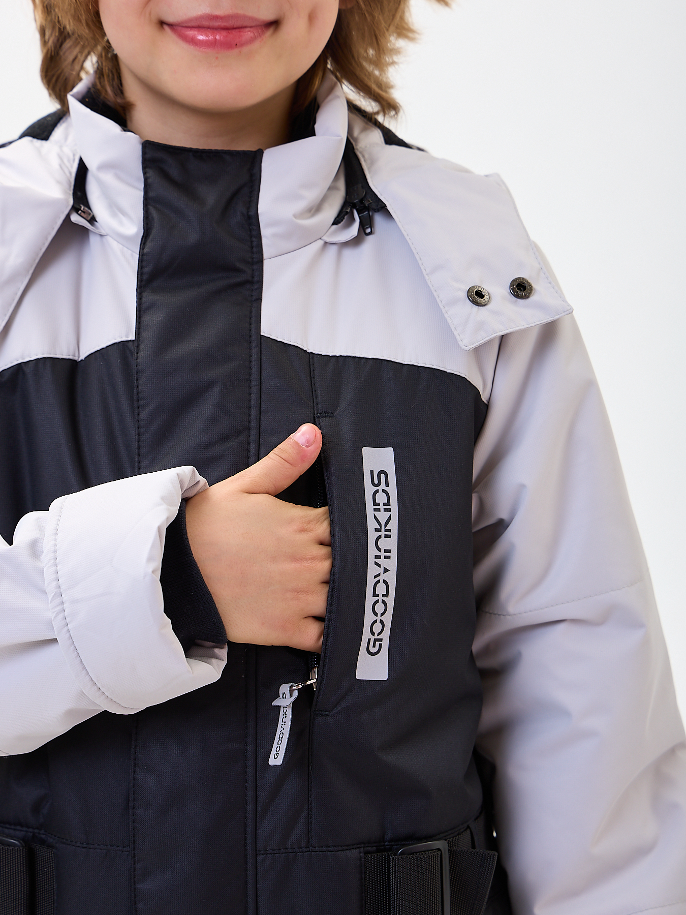 Комбинезон GooDvinKids КМ12019-21/черный_серый - фото 5