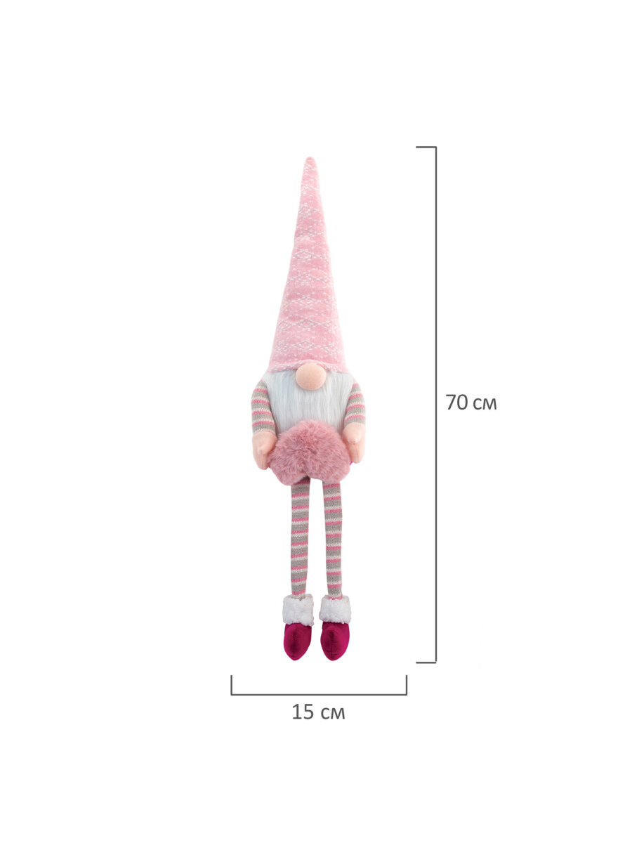 Украшение новогоднее Золотая сказка Гном с сердечком на стол - фото 11