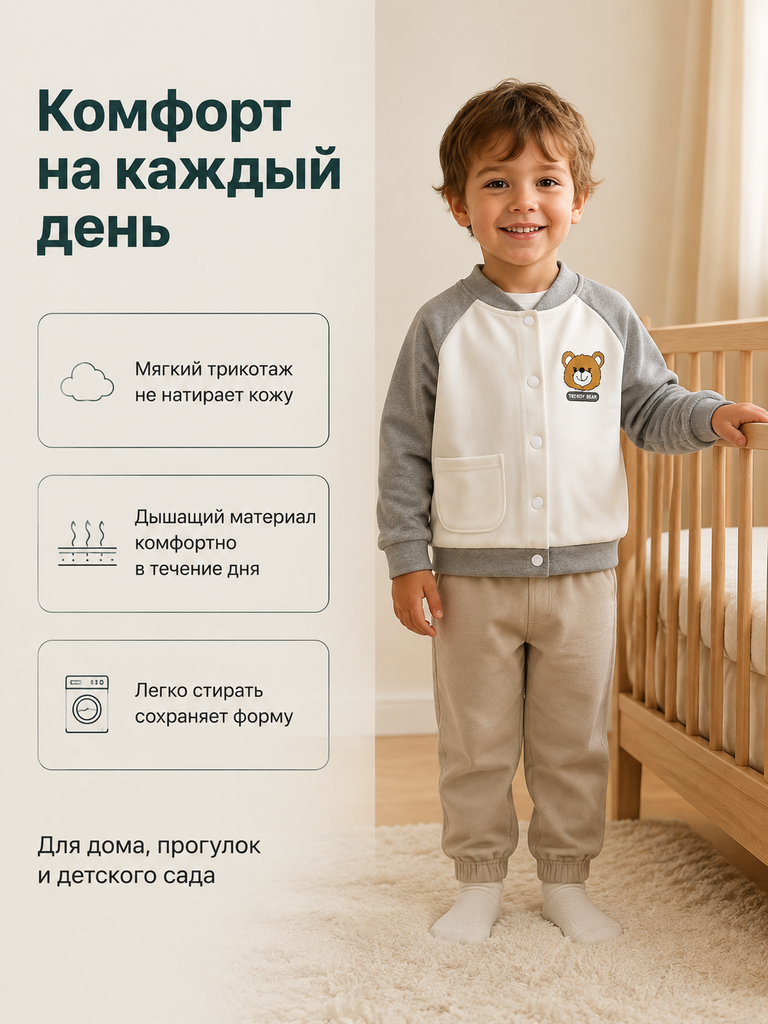 Кардиган Bambooland cardigan_greybear - фото 2
