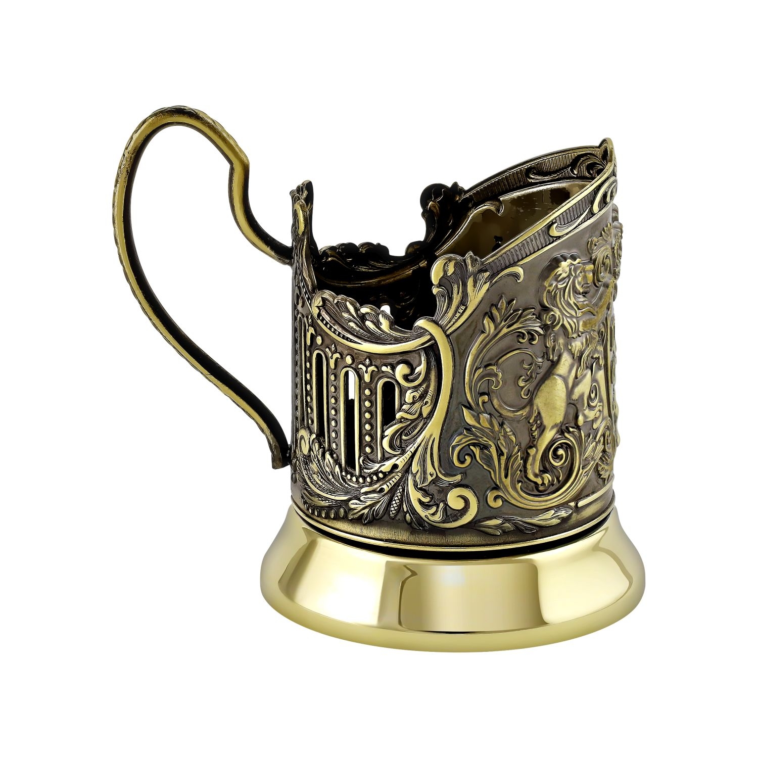 Подстаканник со стаканом Кольчугинский мельхиор Глава семьи латунный - фото 6