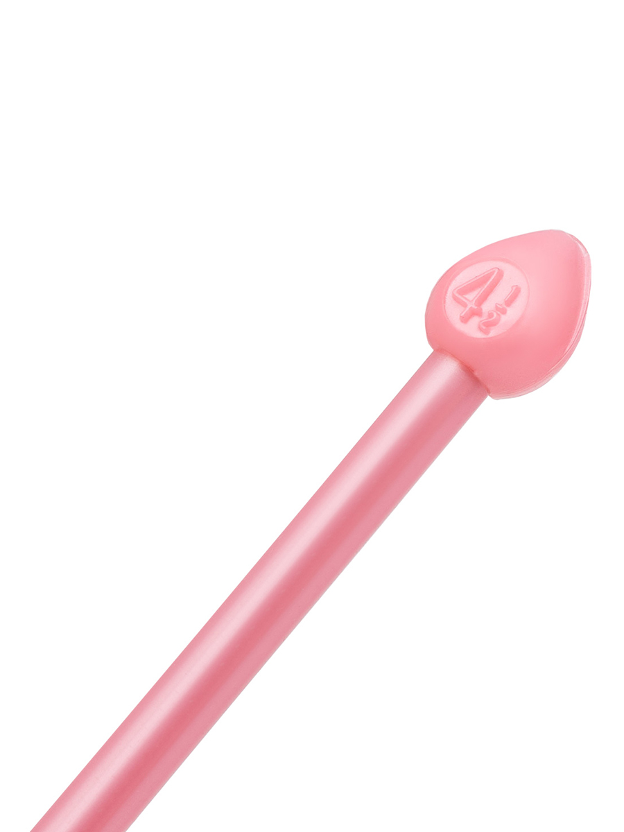 Спицы прямые Pony пластиковые для начинающих PEARL 4.5 мм 25 см розовые 31629 - фото 11
