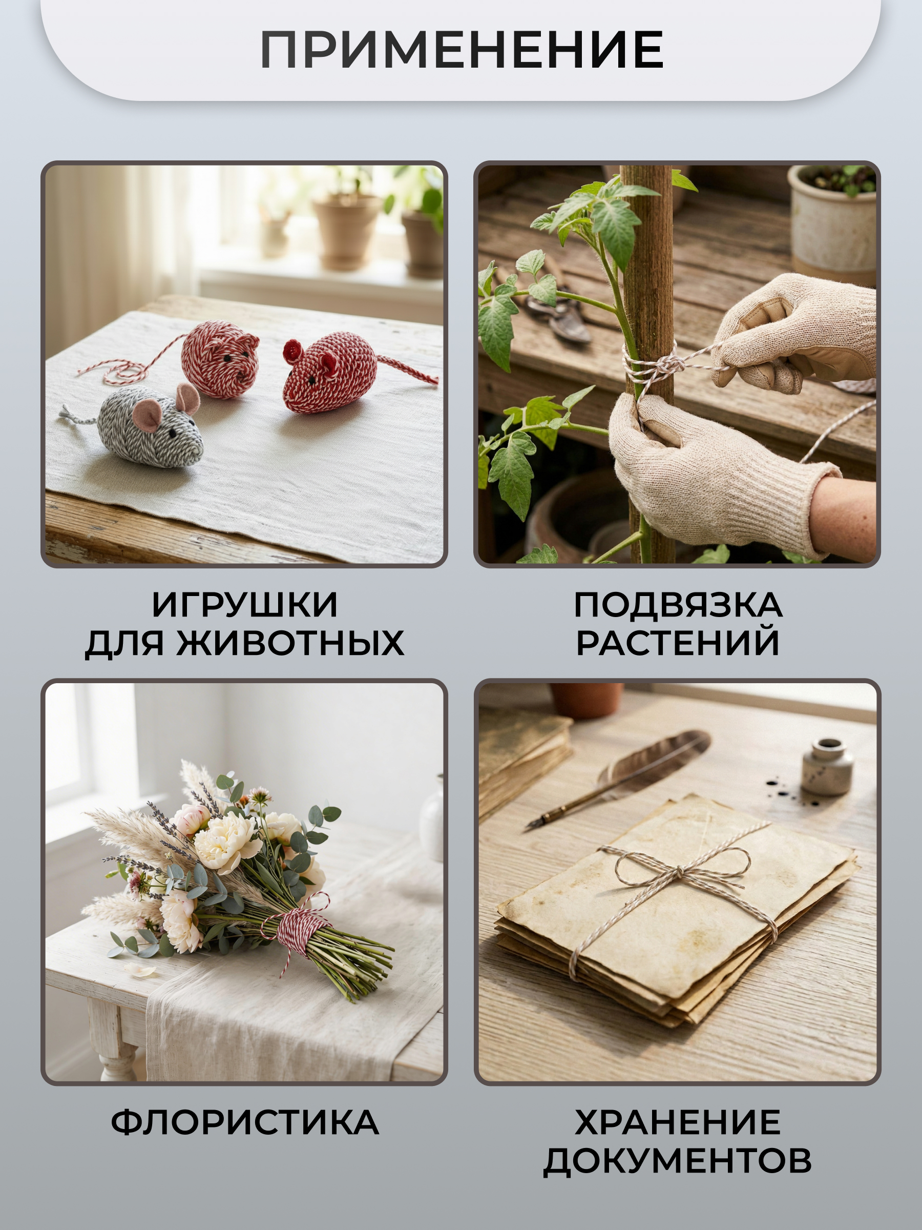 Шпагат для подвязки Айрис 1 мм 100 м - фото 3