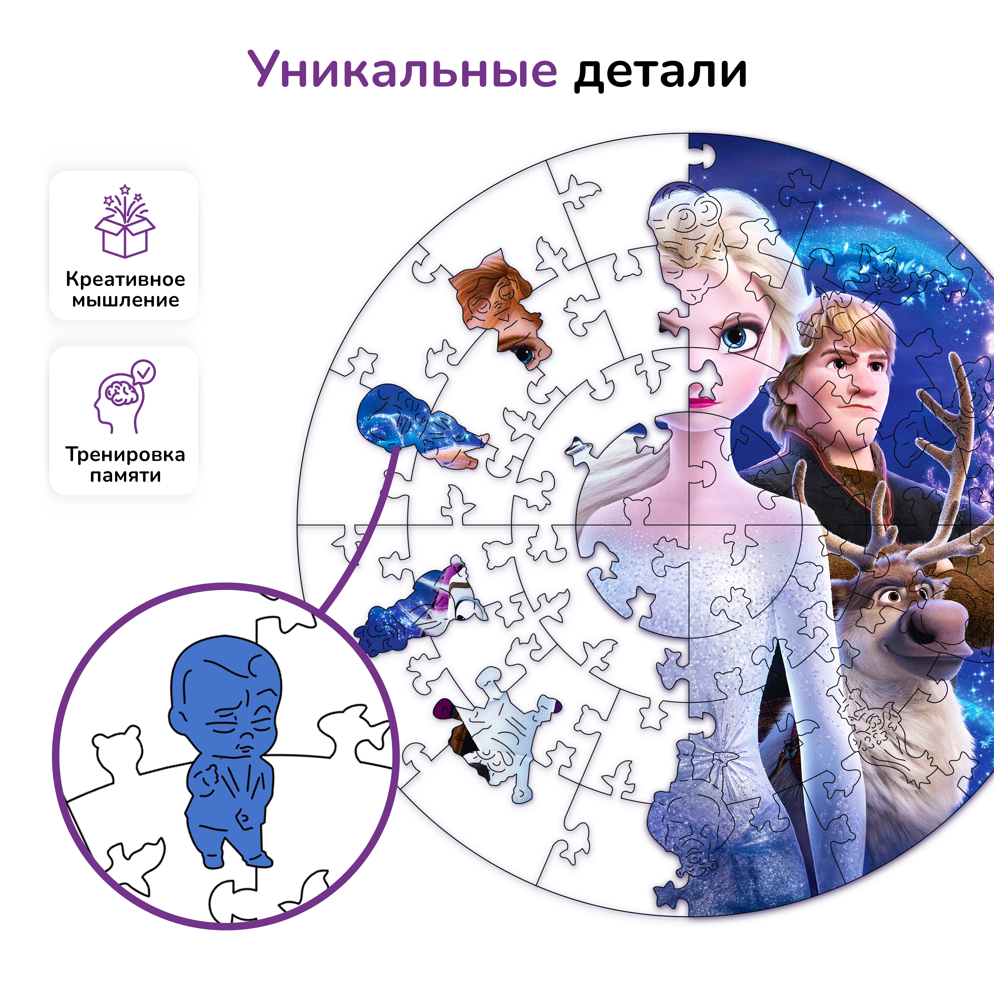 Пазл Active Puzzles Холодное сердце деревянный - фото 3