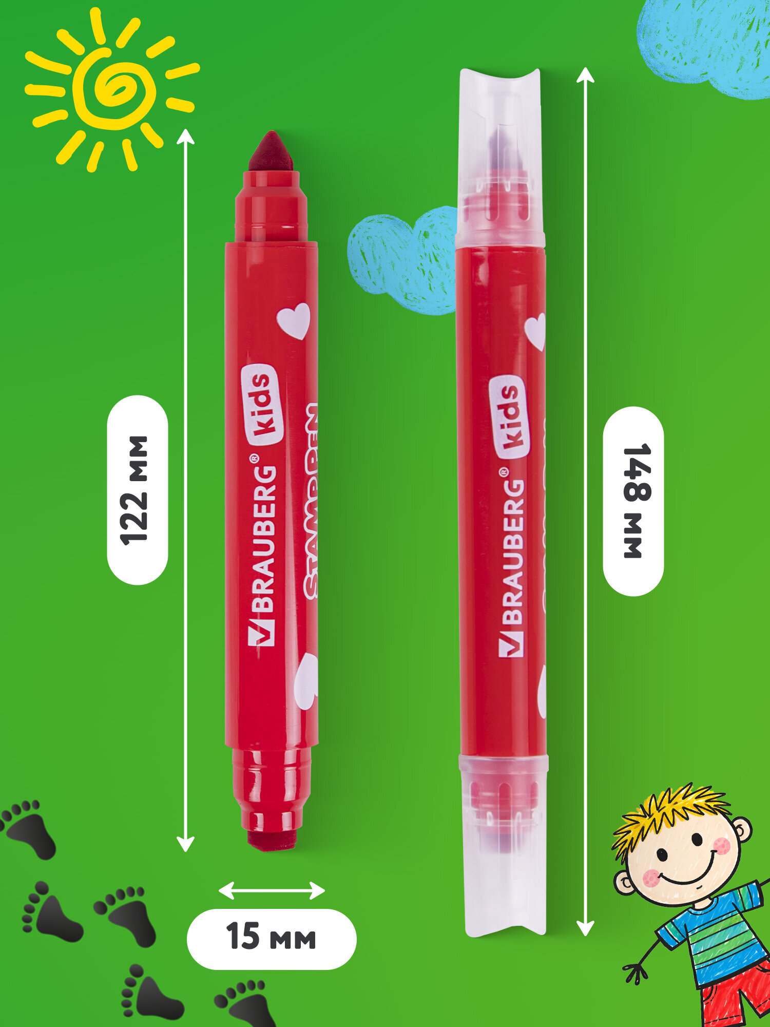 Фломастеры Brauberg двусторонние 8 шт. - фото 5