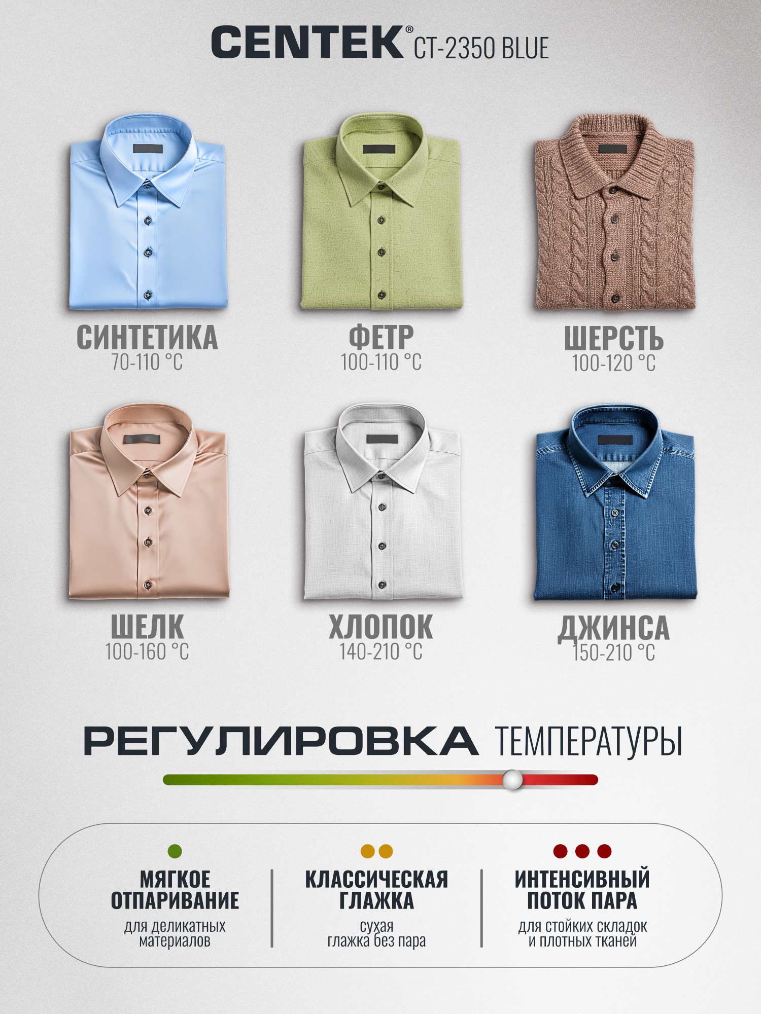 Утюг CENTEK CT-2350 BLUE - фото 6