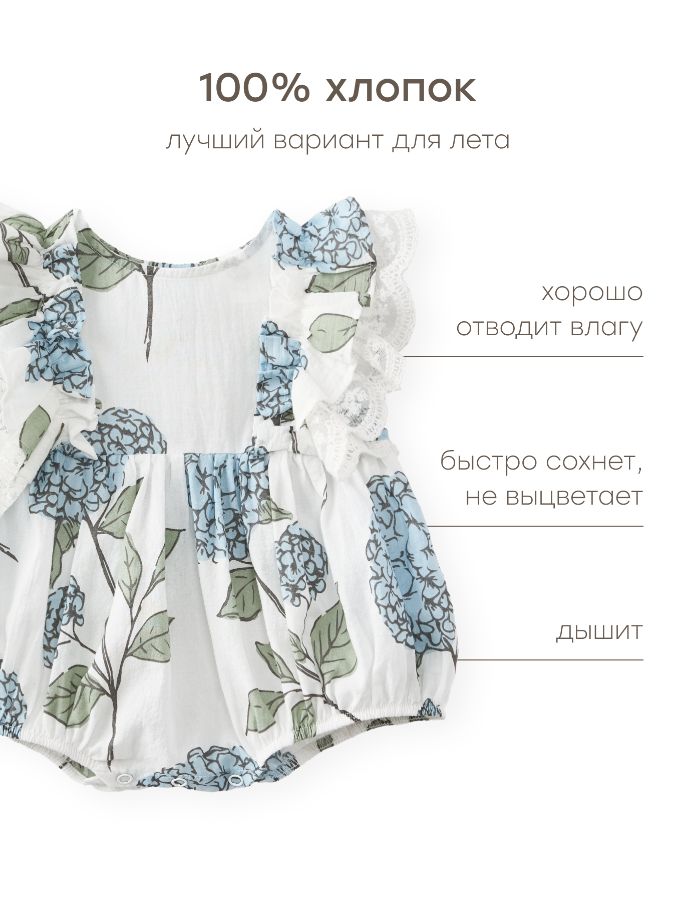 Боди Happy Baby 88264_light blue flowers - фото 4