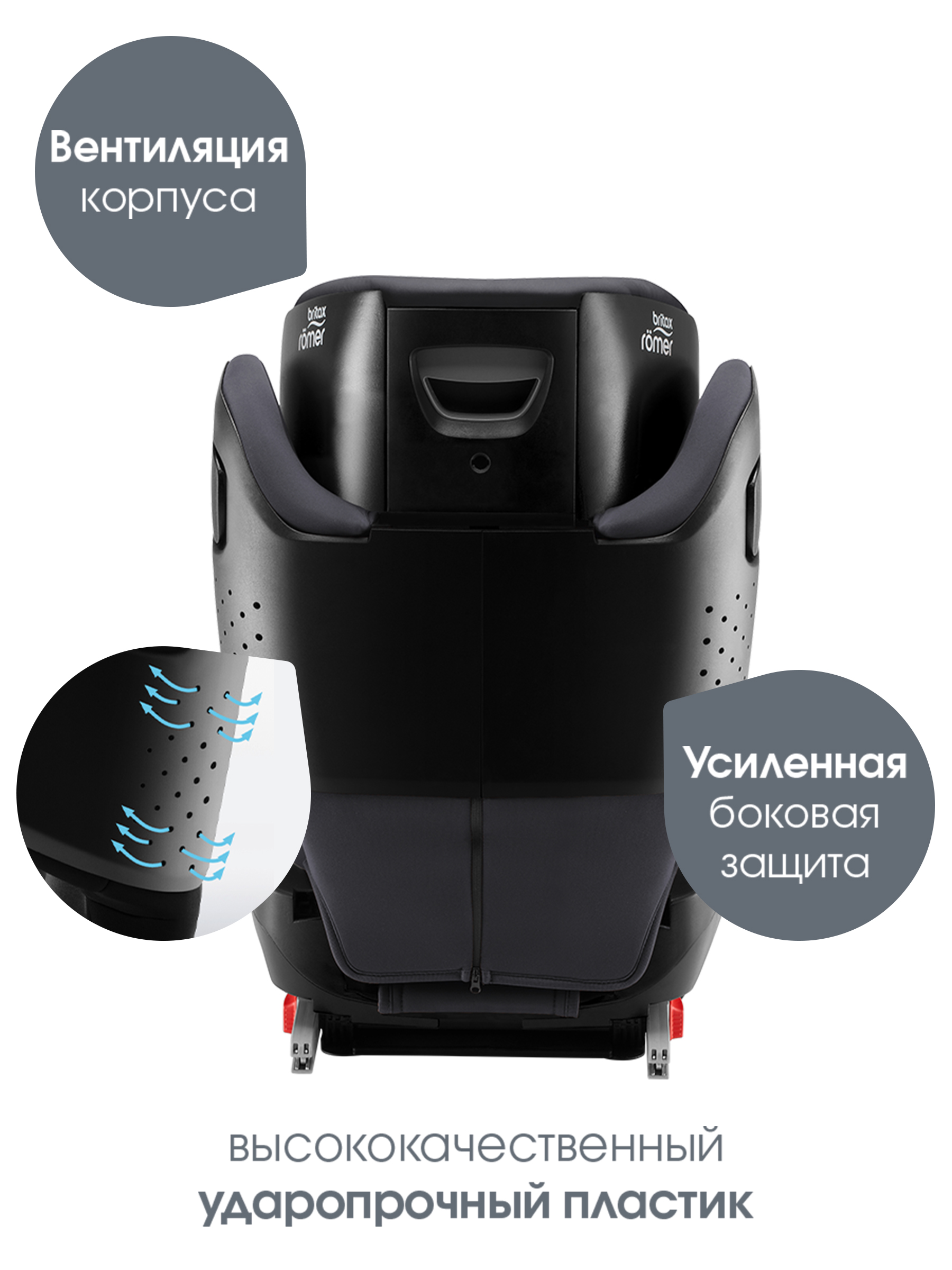 Автокресло Britax Roemer Kidfix M i-SIZE Midnight Grey Isofix 2/3 (15-36 кг) серый - фото 8