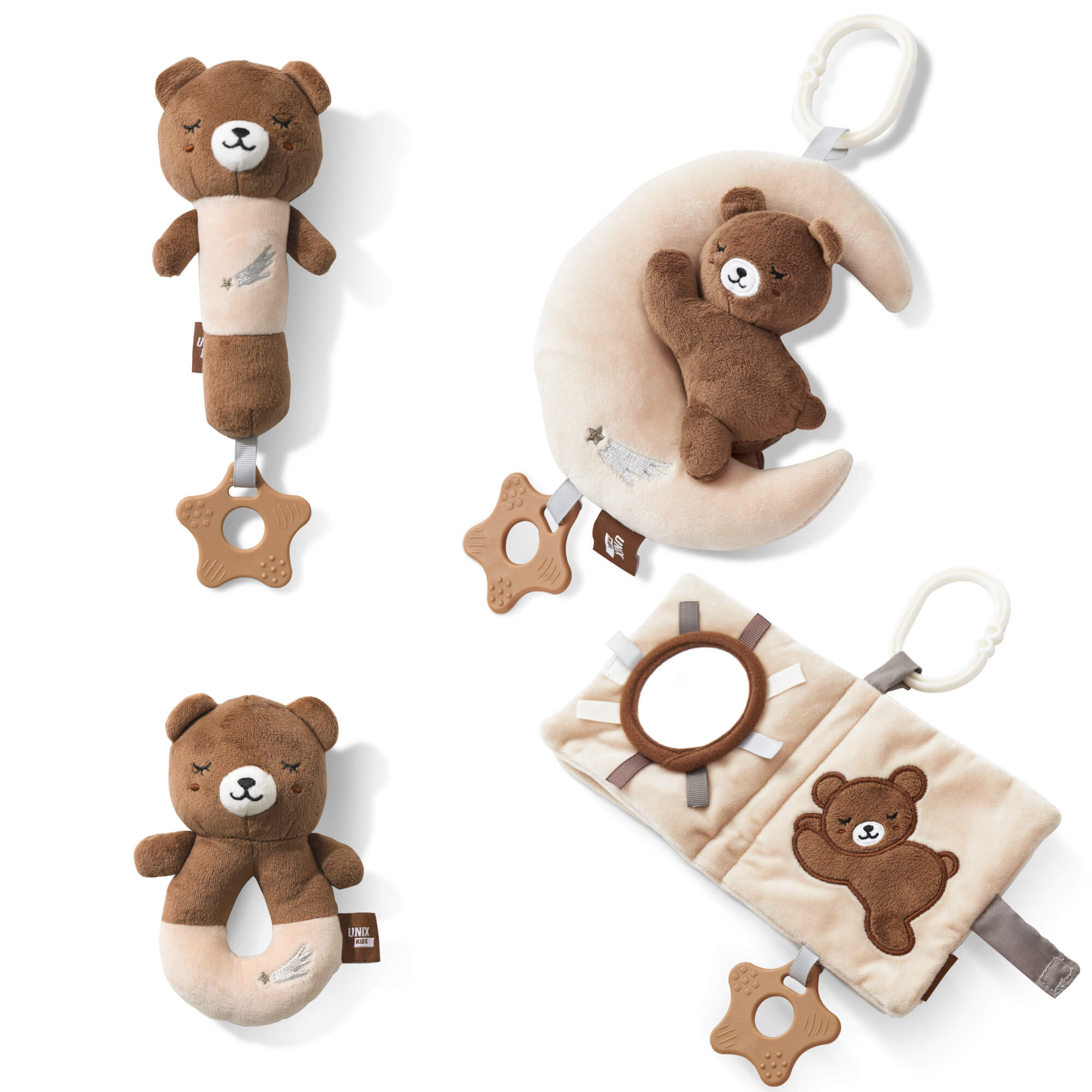 Игрушка UNIX Kids подвеска Мишка на луне 0+ набор 4 шт - фото 16