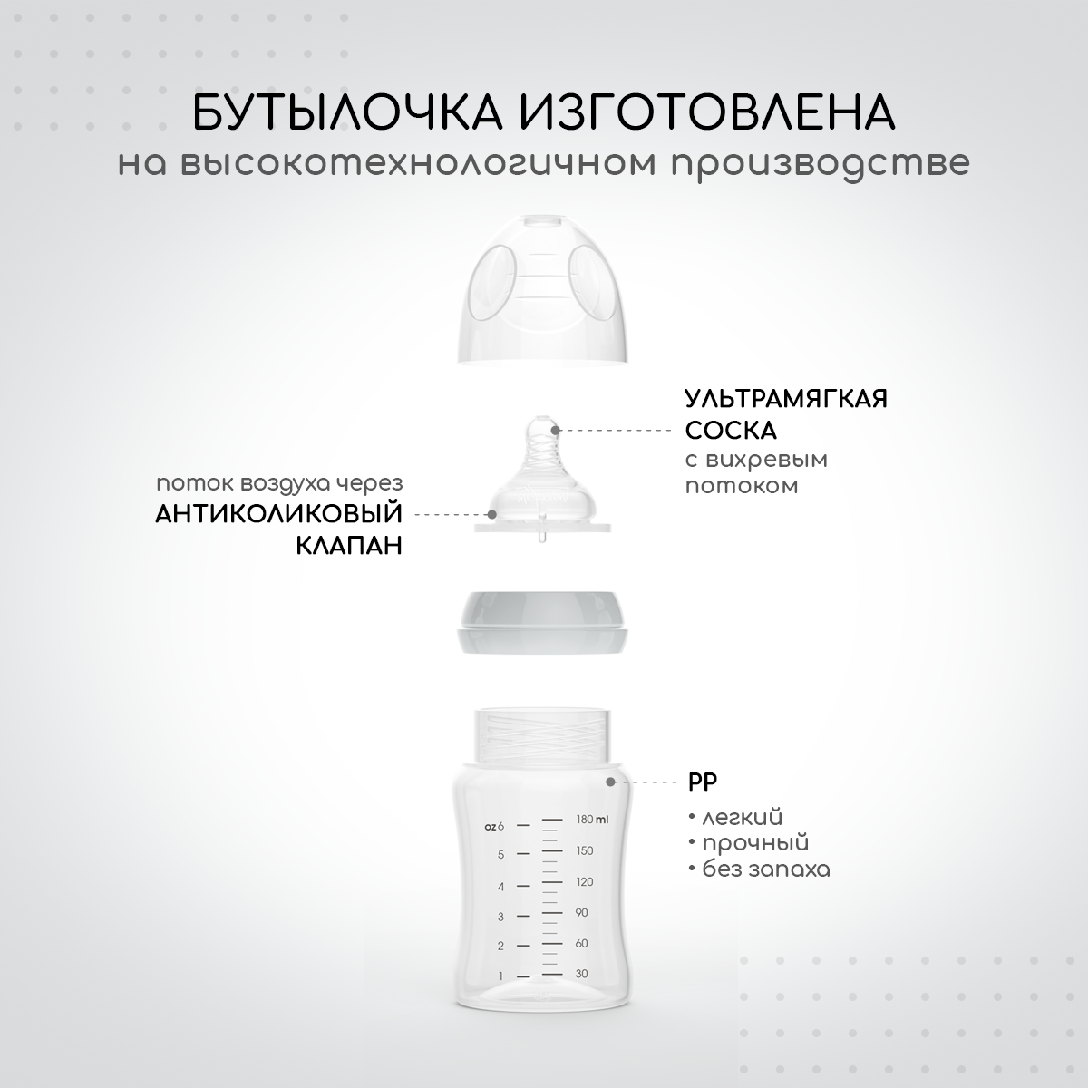 Бутылочка Miyoumi Anti-Colic 180 мл 2 шт. - фото 3