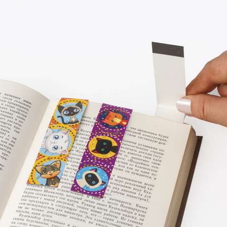 Закладки магнитные Юнландия для книг учебников и тетрадей Кошечки