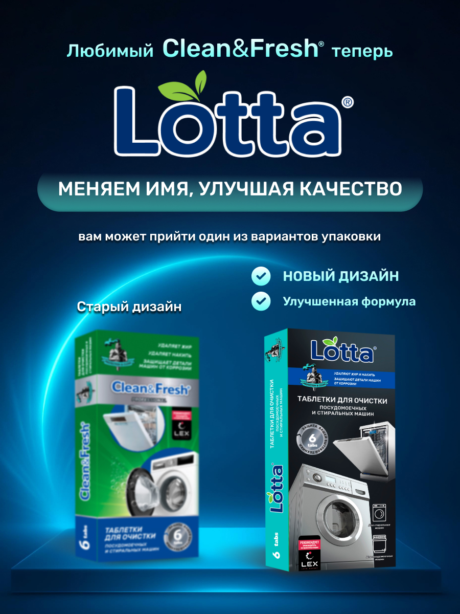 Средство для ухода за посудомоечной машиной Lotta 6 шт. - фото 2