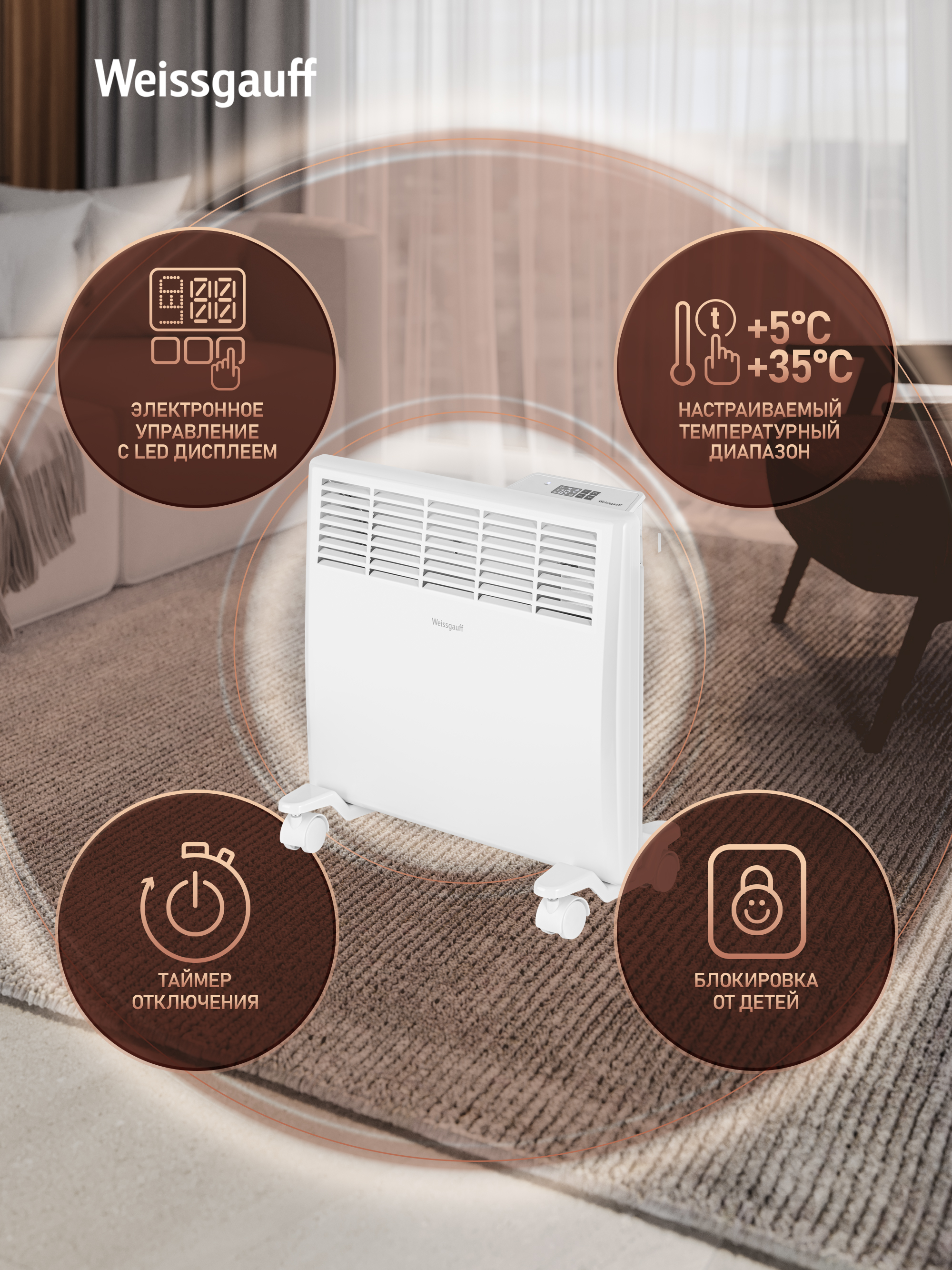 Обогреватель WEISSGAUFF WCHE 500 Touch - фото 4