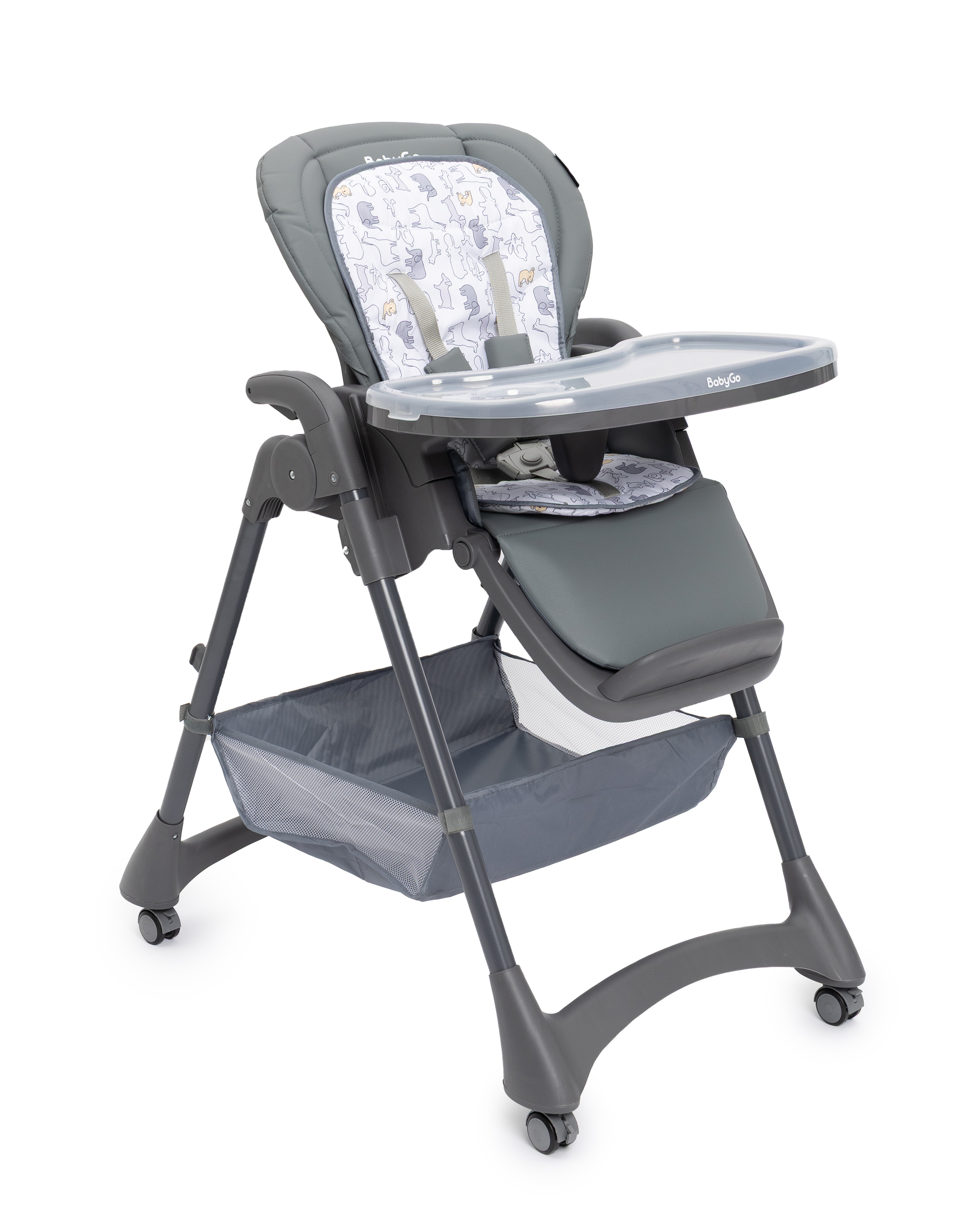 Стульчик для кормления BabyGo Sweet Meals серый - фото 1