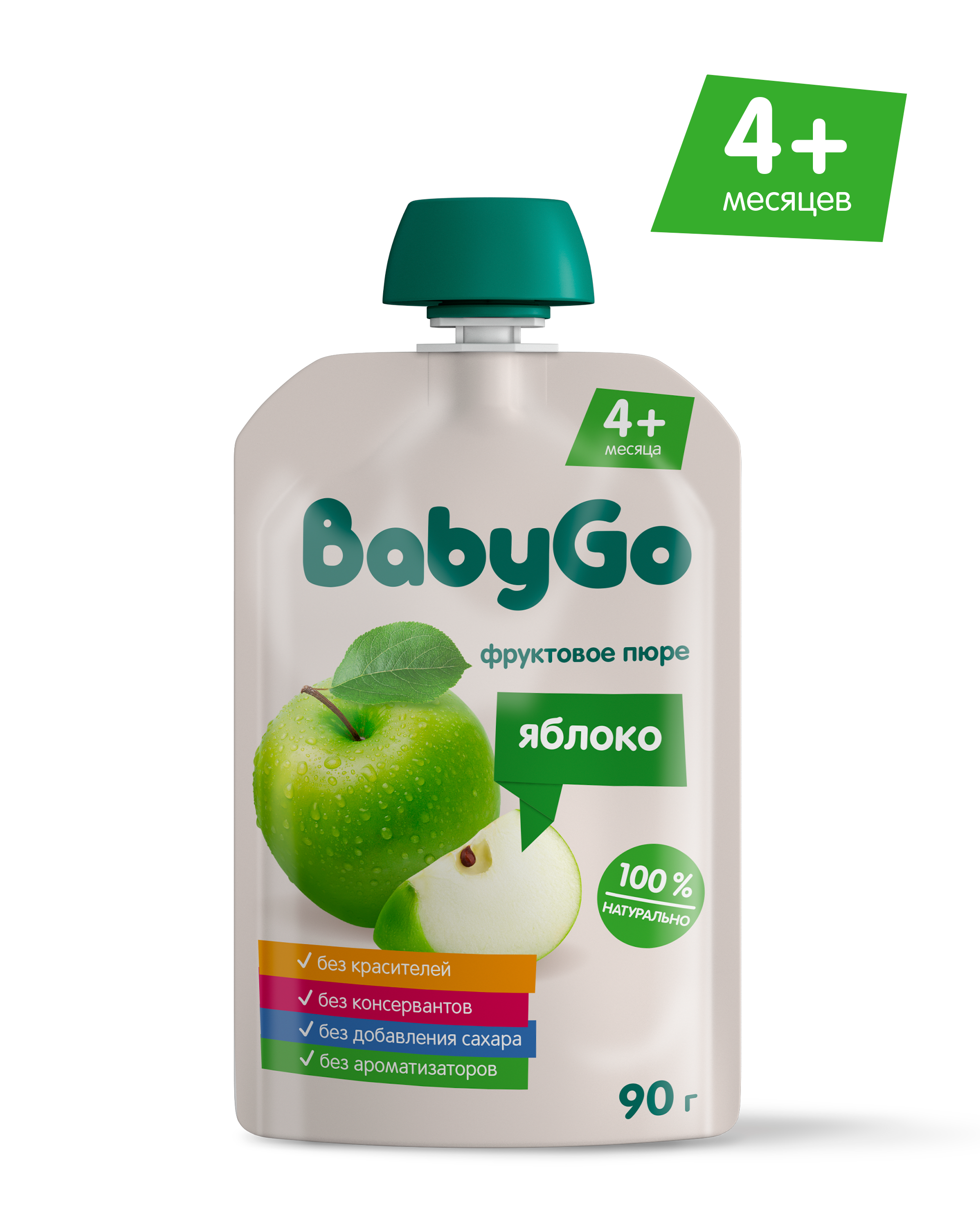 Пюре BabyGo Яблоко с 4 мес 90 г - фото 1