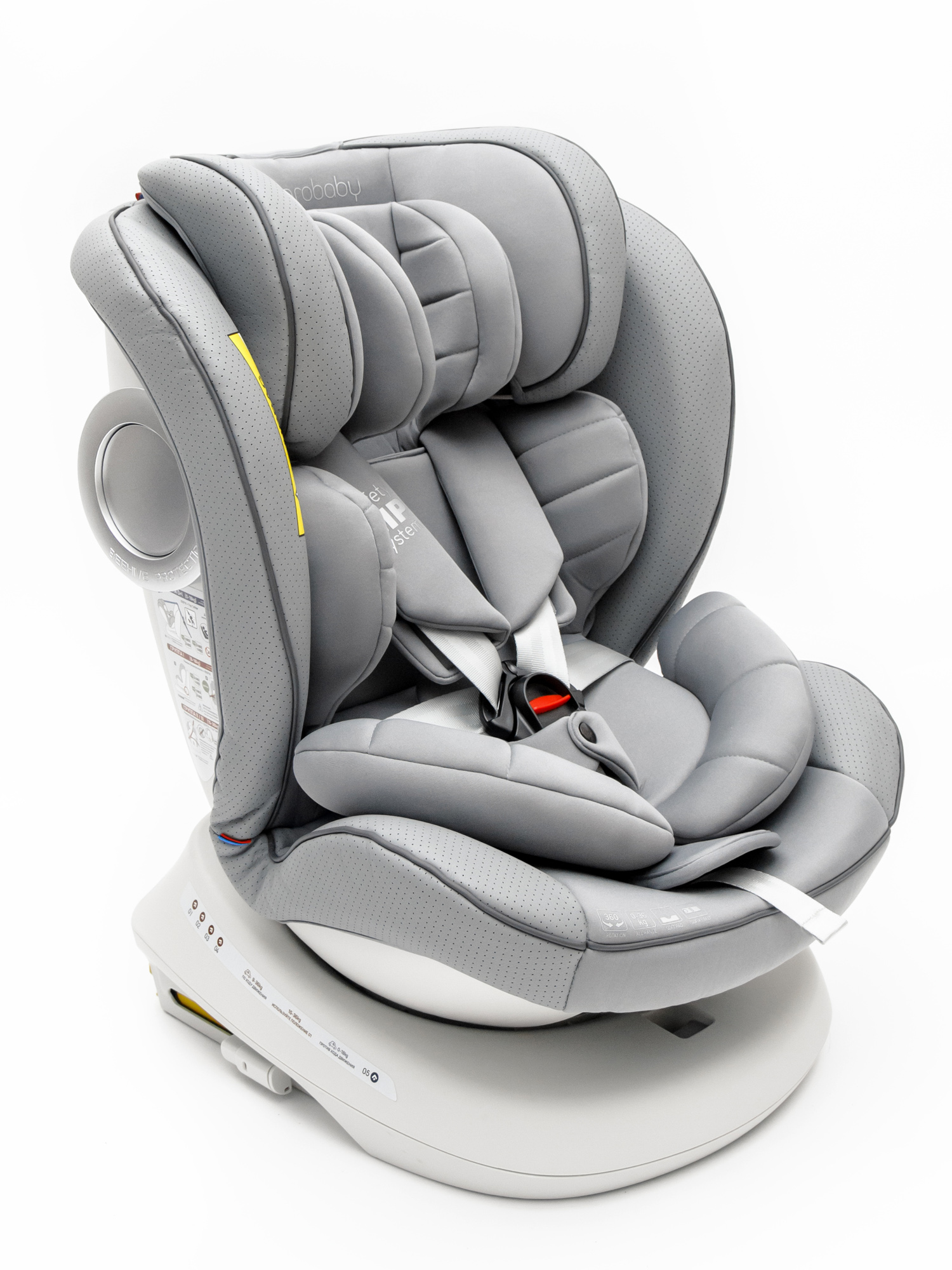 Автокресло Amarobaby Champion Isofix 0+/1/2/3 (0-36 кг) серый - фото 19