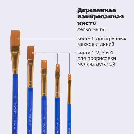 Кисть Пифагор 5 шт. (синтетика)