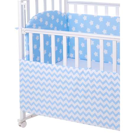 Бортики в кроватку Lemony kids Stars голубой 4 части MN-501