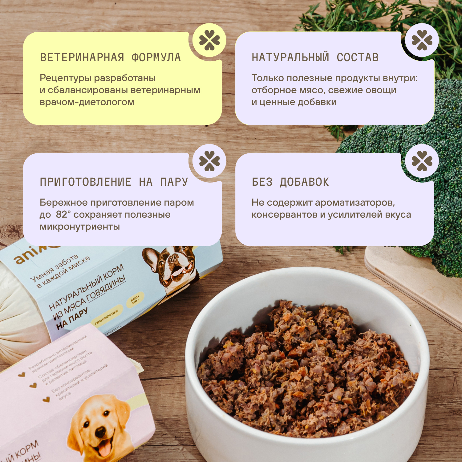 Корм для собак полнорационный натуральны animeal из мяса баранины на пару для взрослых собак всех пород 300г - фото 2