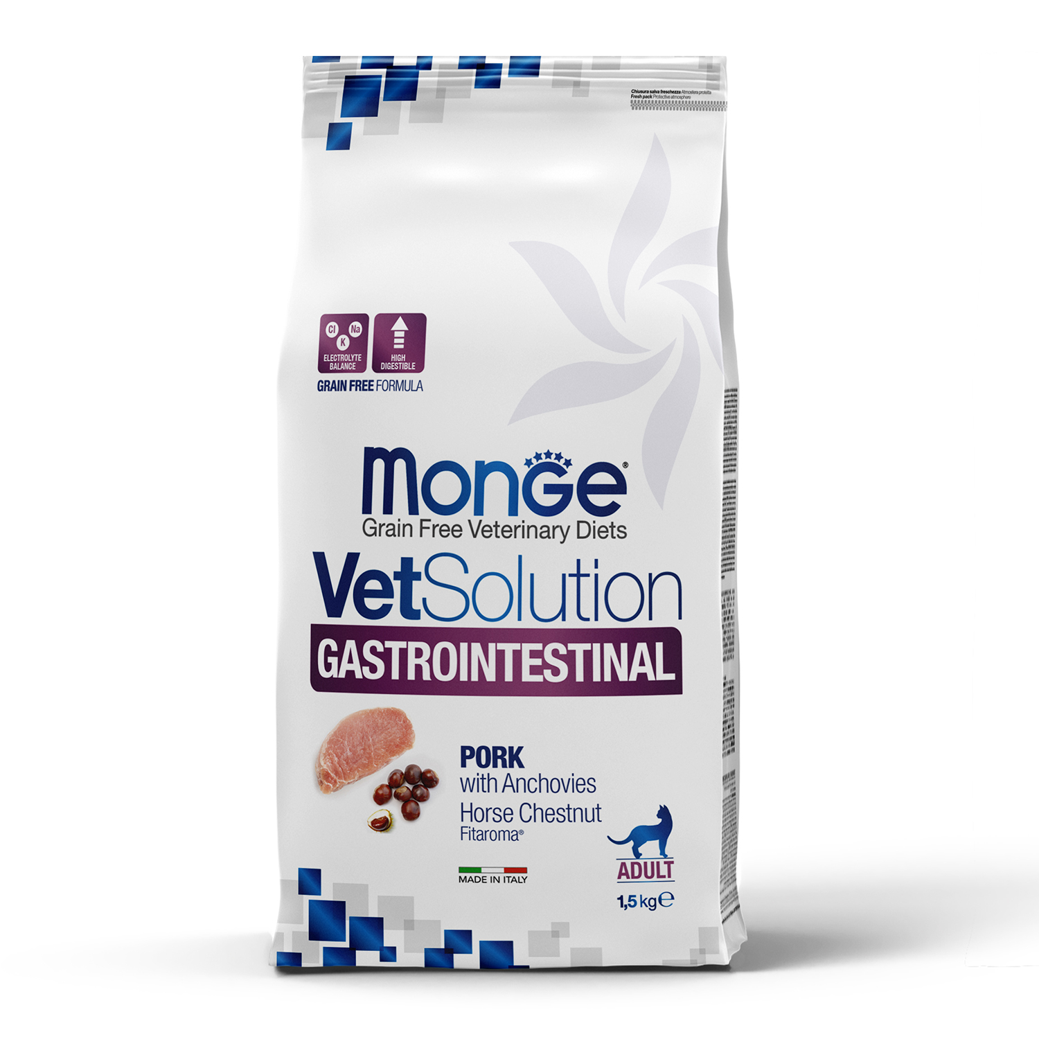 Корм для кошек диетический MONGE VetSolution Cat Gastrointestinal гастро интестиналпри заболеваниях ЖКТ 1.5кг - фото 5