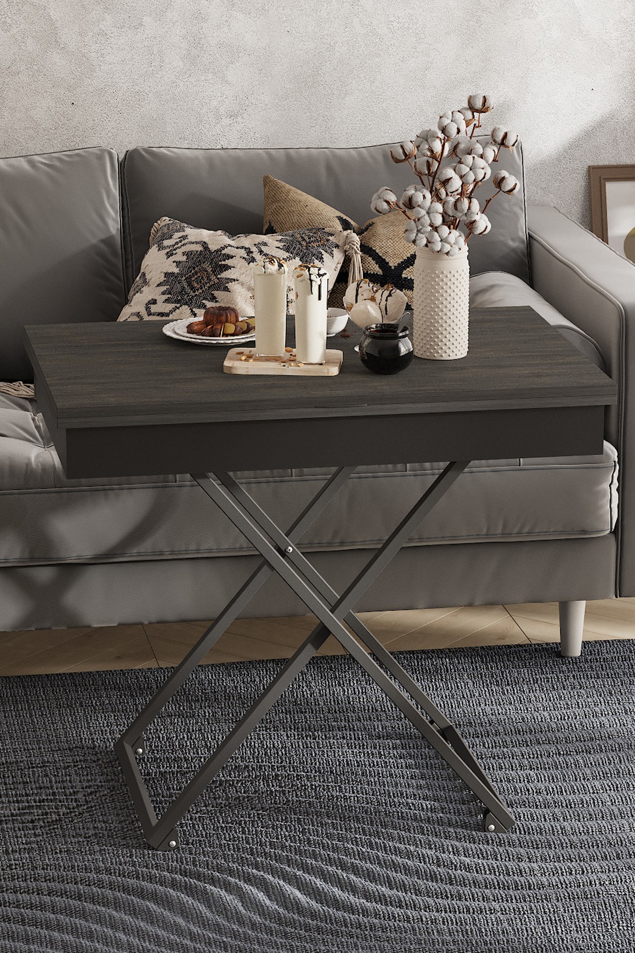 Стол-трансформер КАЛИФОРНИЯ МЕБЕЛЬ Андрэ Loft ЛДСП Интра Черный - фото 20