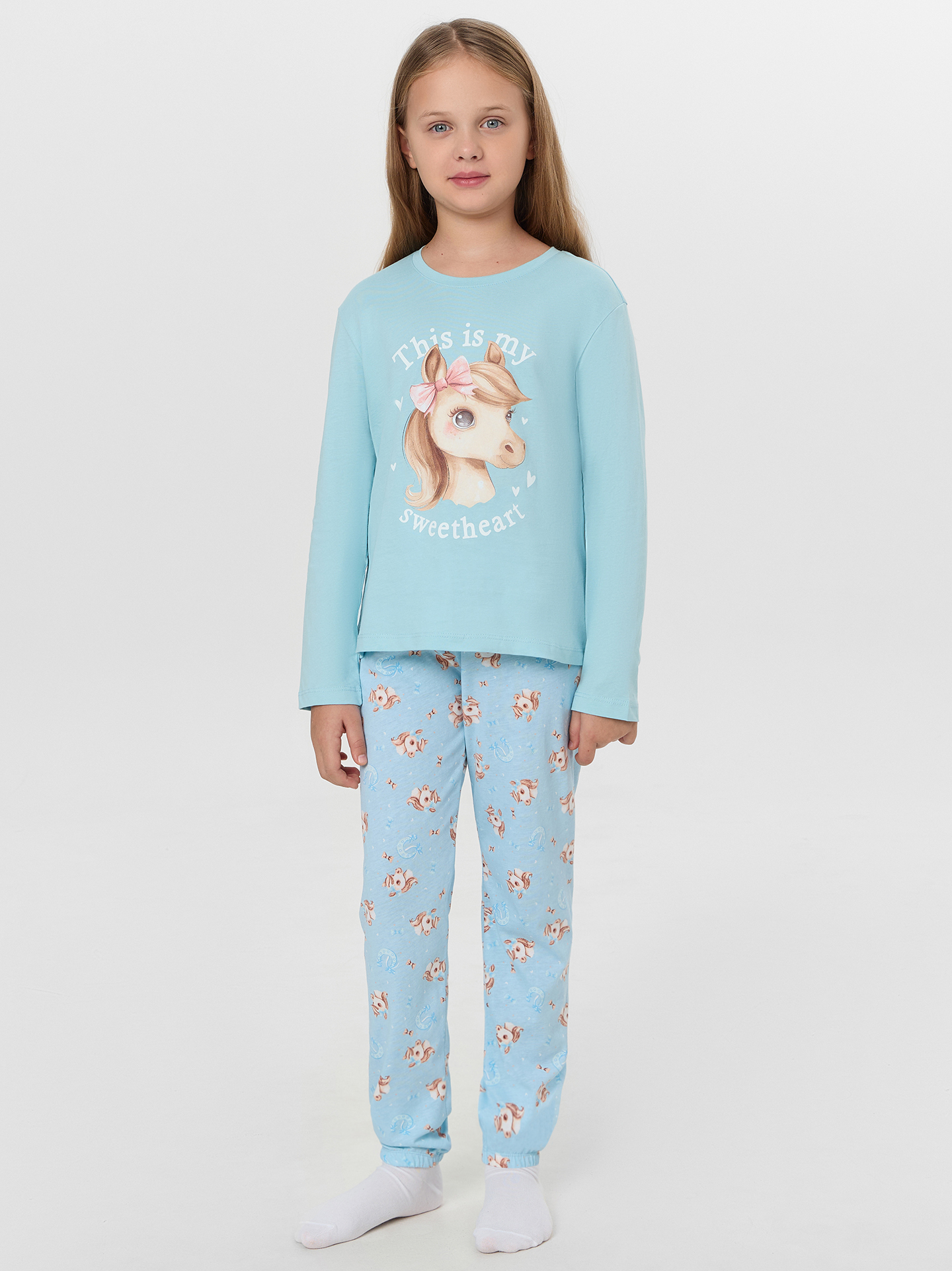 Пижама Mark Formelle (Марк Формэль) 567740/голубой +милые коники на голубом - фото 1