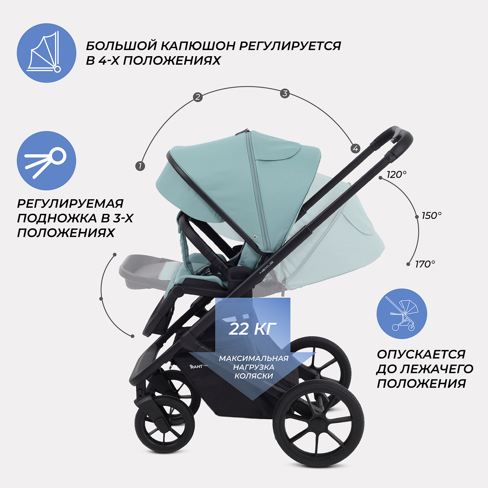 Коляска 2в1 Rant NEXUS зеленый - фото 7