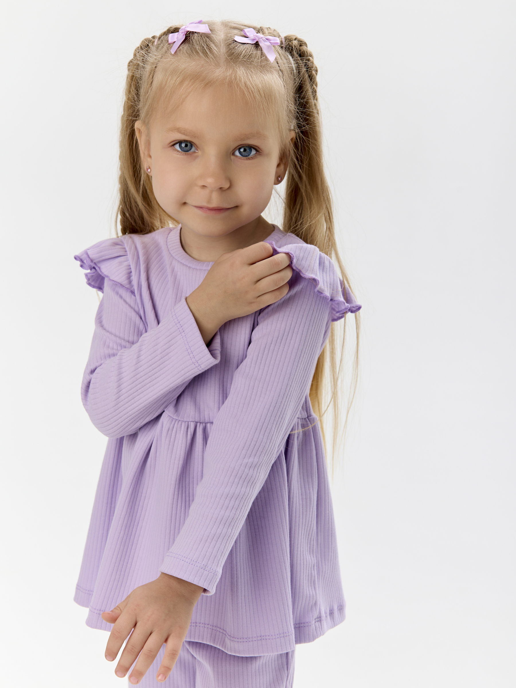 Лонгслив и брюки LEVAKIDS костюм_ласточка_сирень - фото 11
