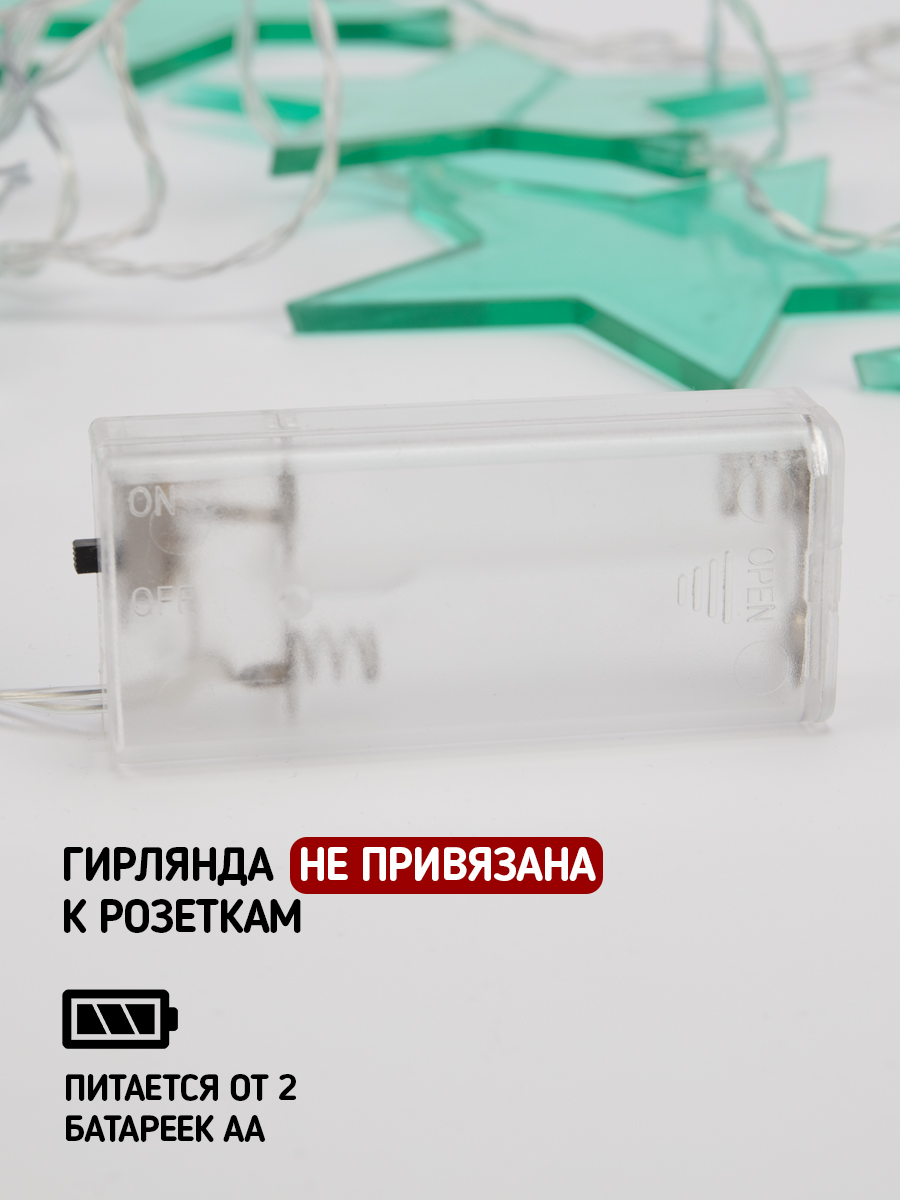 Светодиодная гирлянда NEON-NIGHT Бирюзовый звездопад 2.25 м белое свечение - фото 2