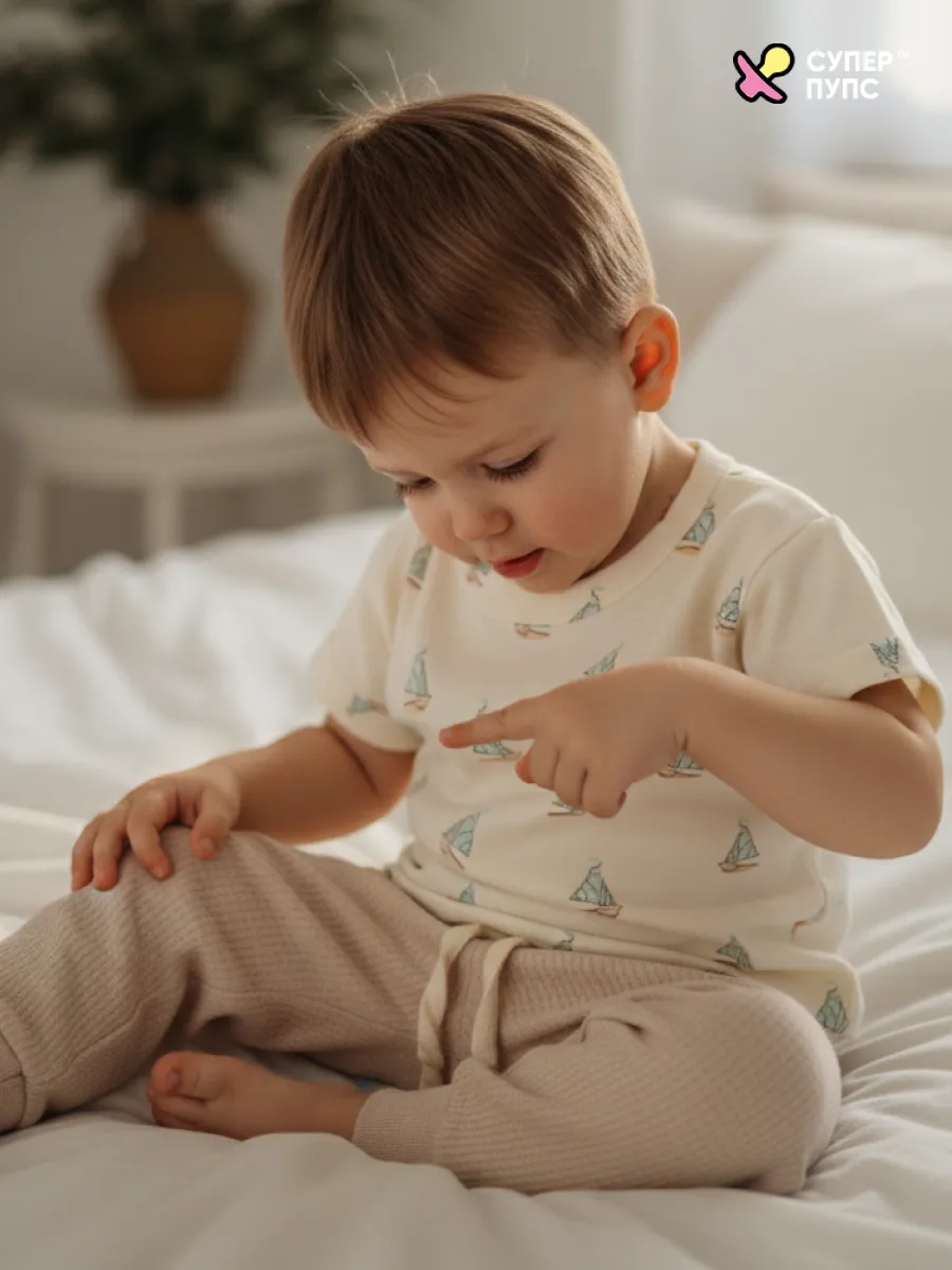 Футболка и штанишки Супер Пупс нбр/фут/штан/паруса/кофе - фото 14