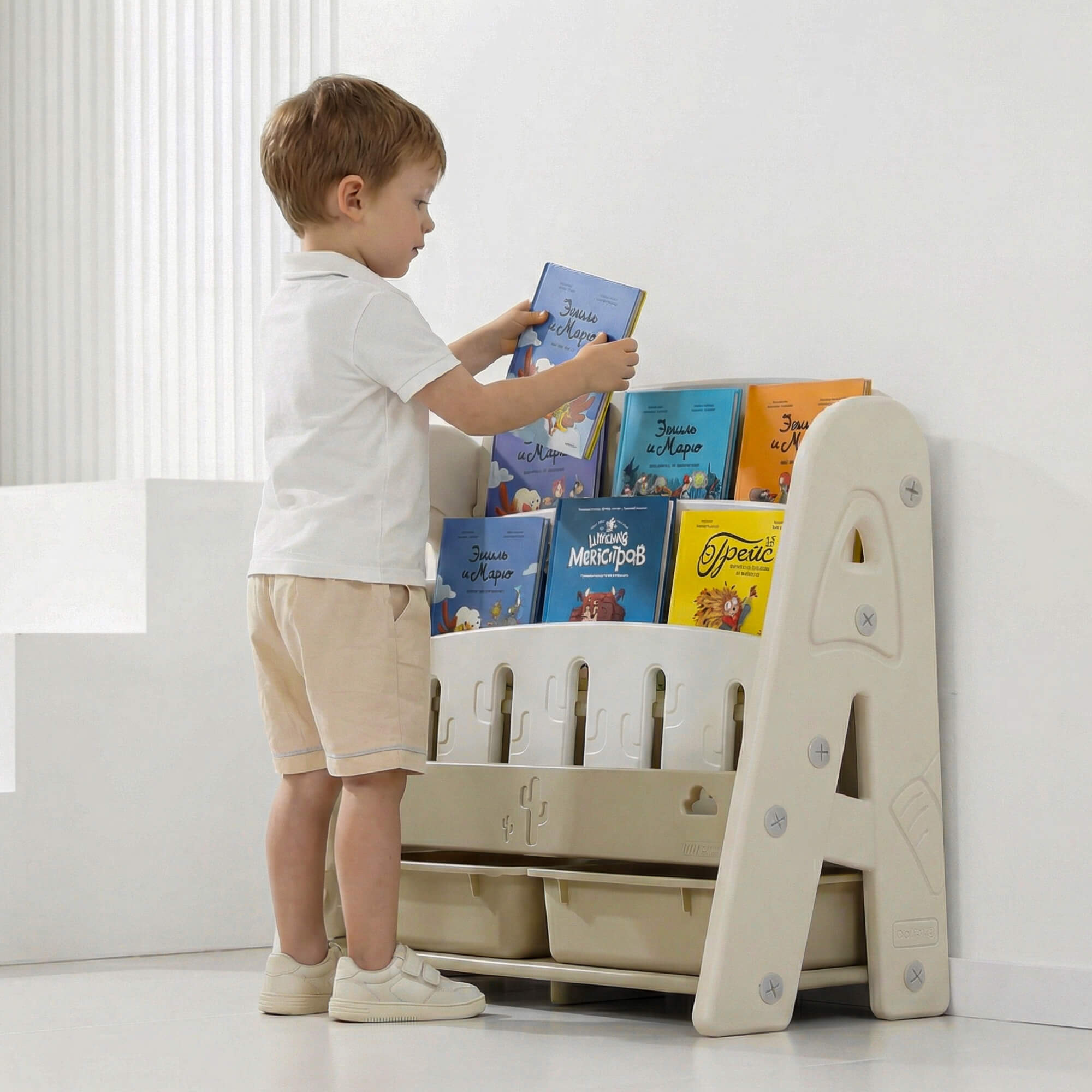 Стеллаж для книг и игрушек UNIX Kids Кактус/Сactus - фото 10