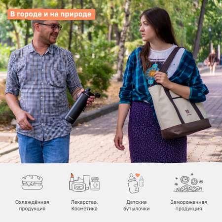 Термосумка Арктика бежевая шоппер для продуктов 17л 3400-17