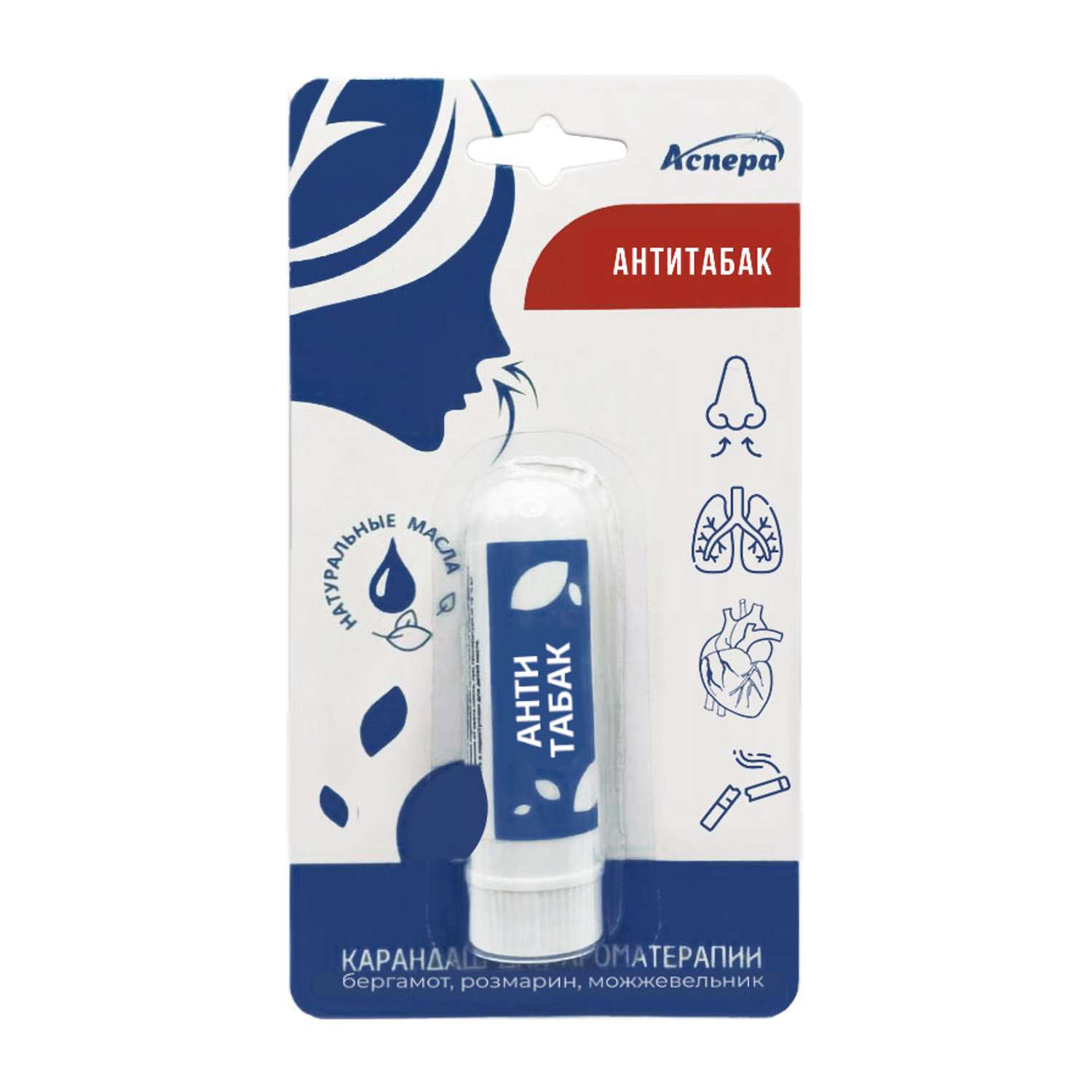 Карандаш для ароматерапии АСПЕРА Антитабак на основе эфирных масел - фото 1