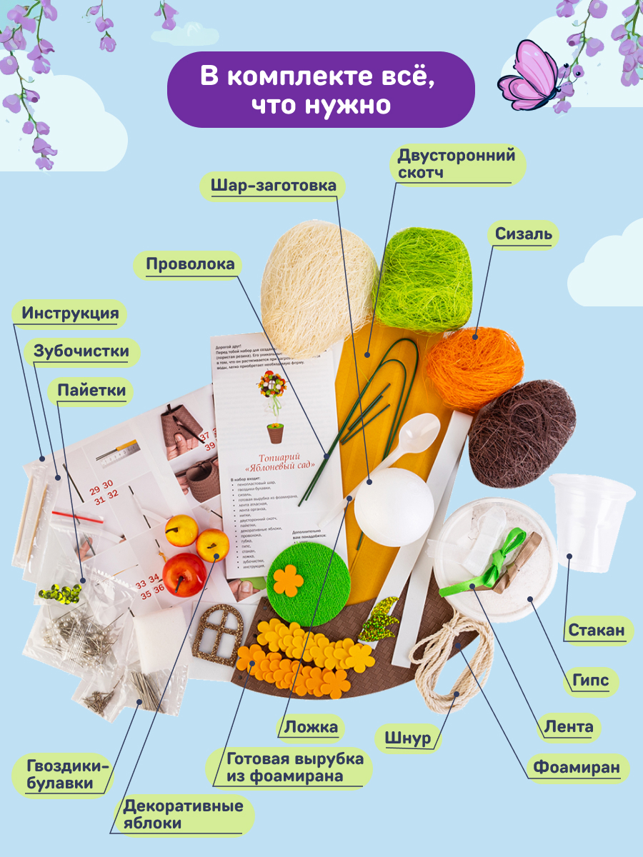 Набор для творчества Волшебная мастерская валяние Яблоневый сад - фото 6