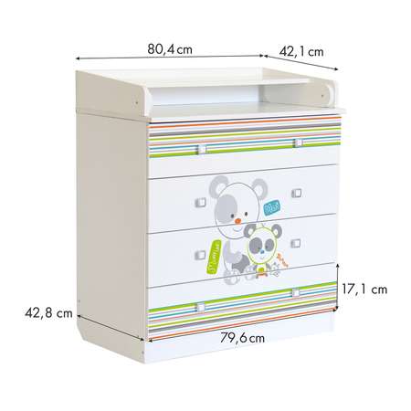 Комод Polini kids Simple 1580 Панды Белый