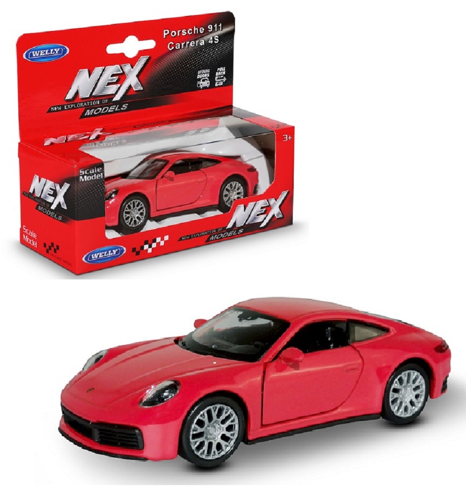 Автомобиль Welly Porsche 911 Carrera 4S красный 1:38 43781W-RD - фото 1