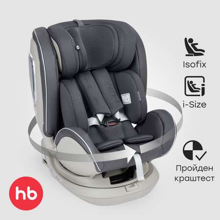 Автокресло Happy Baby I-Unix Isofix 0+/1/2/3 (0-36 кг) серый